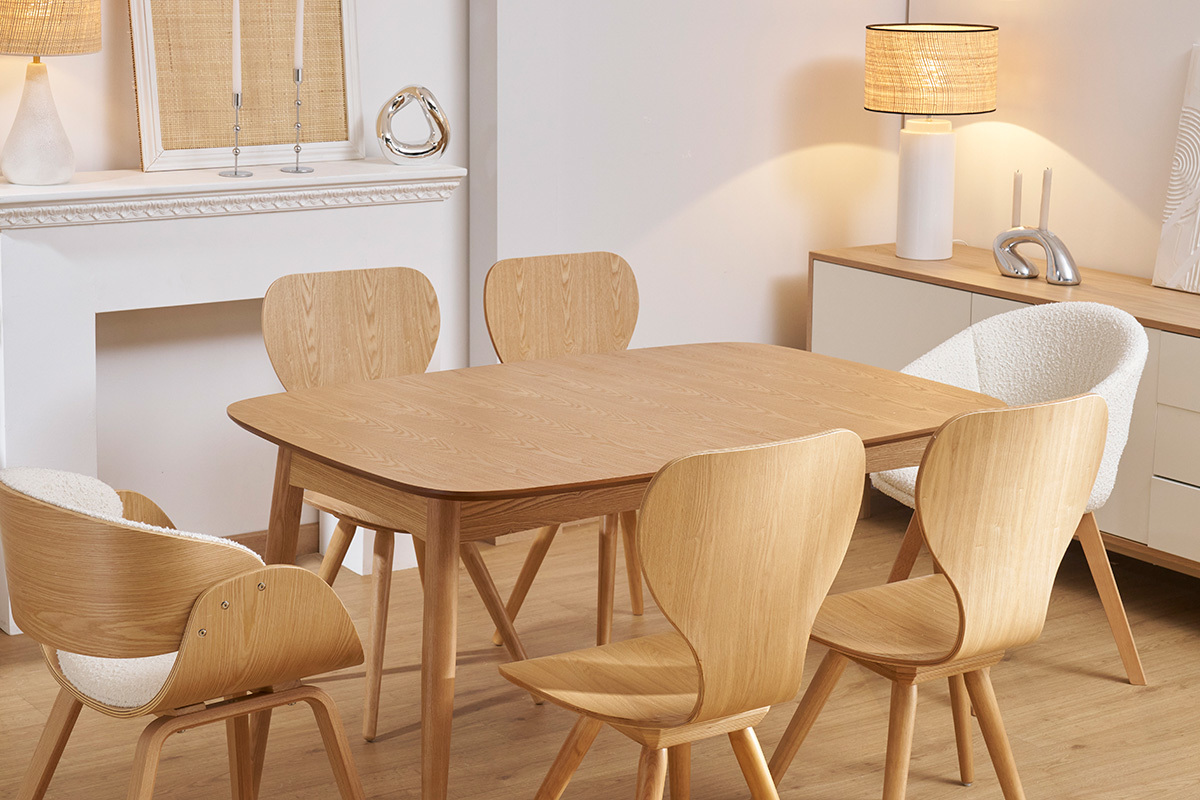 Mesa de comedor extensible fresno L130-190 NORDECO