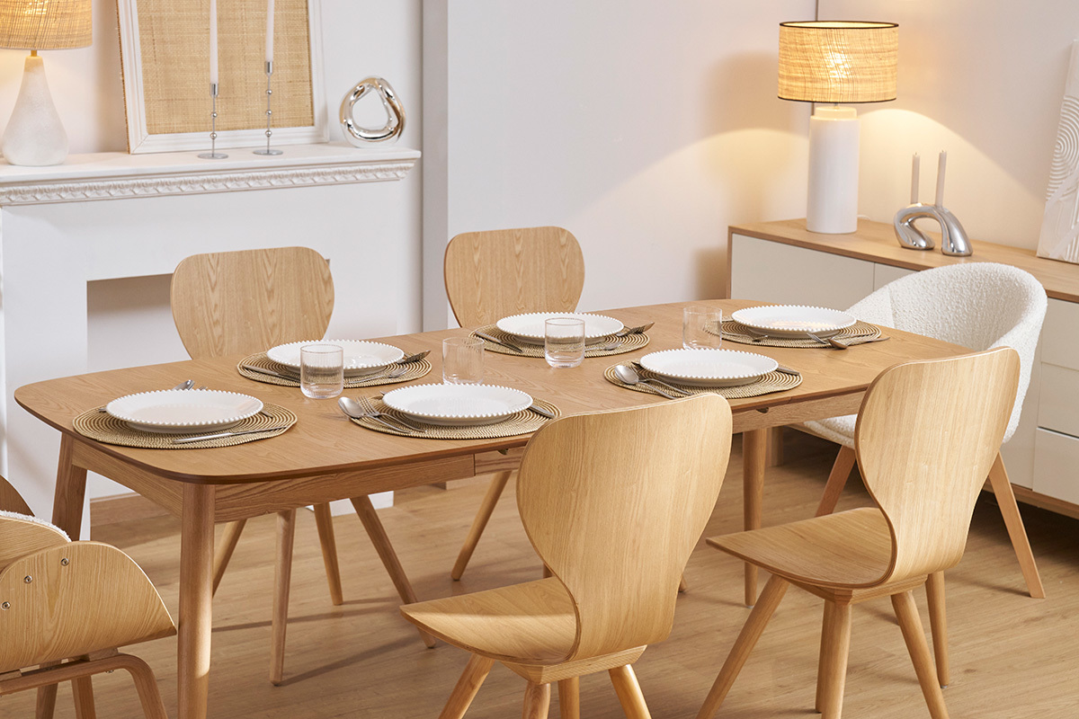 Mesa de comedor extensible fresno L130-190 NORDECO