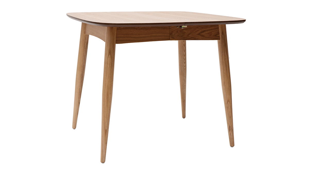 Mesa de comedor extensible fresno natural L90-130 cm NORDECO