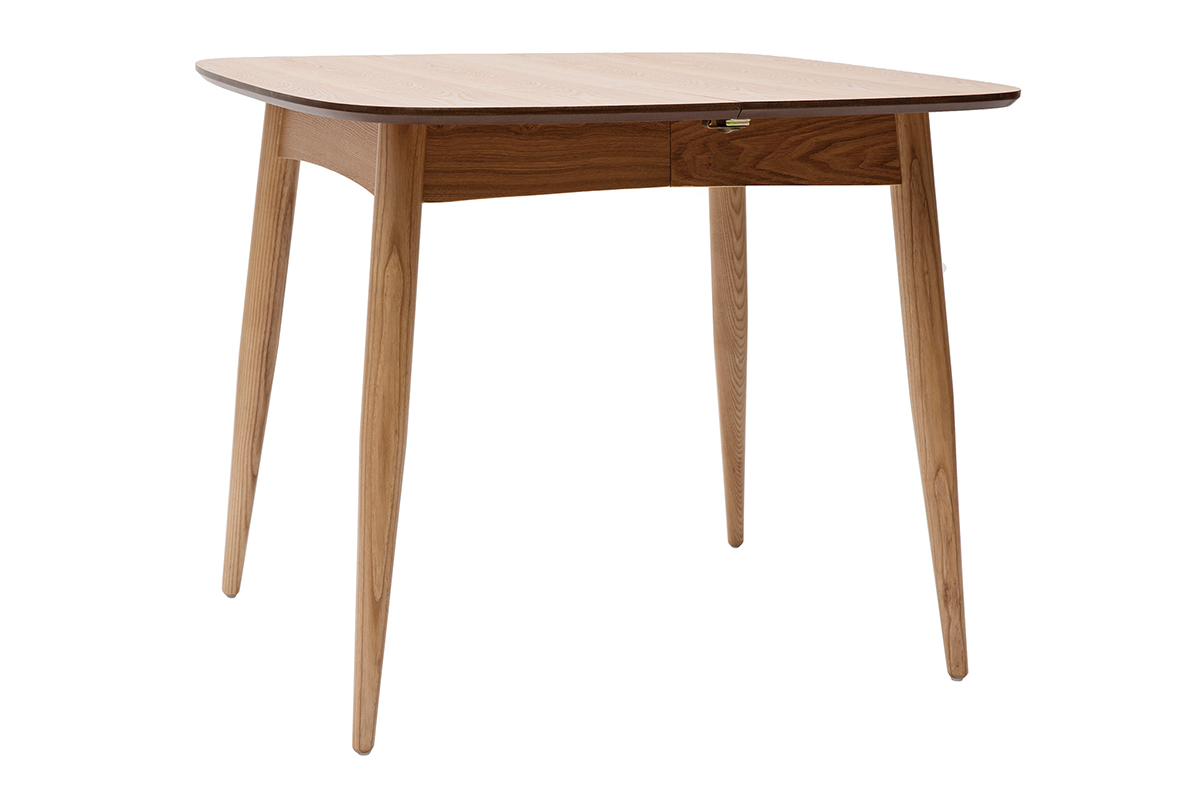 Mesa de comedor extensible fresno natural L90-130 cm NORDECO