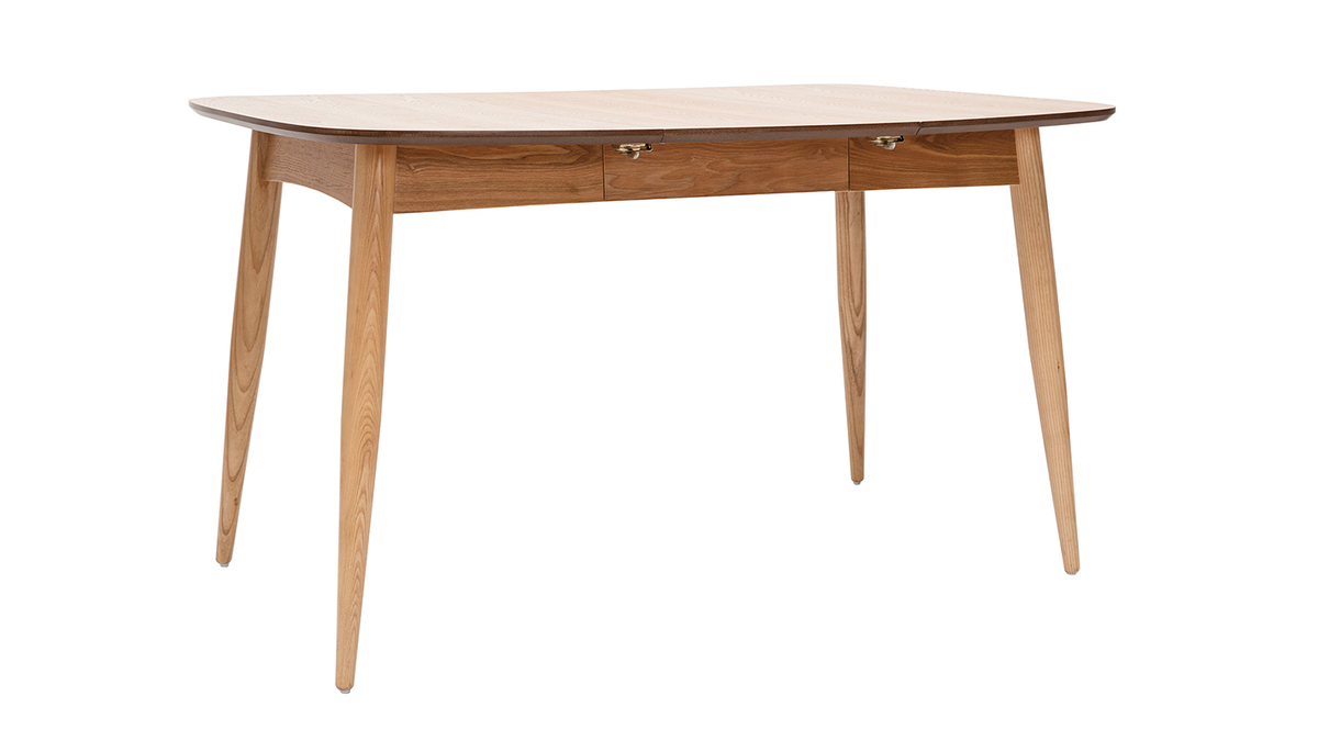 Mesa de comedor extensible fresno natural L90-130 cm NORDECO