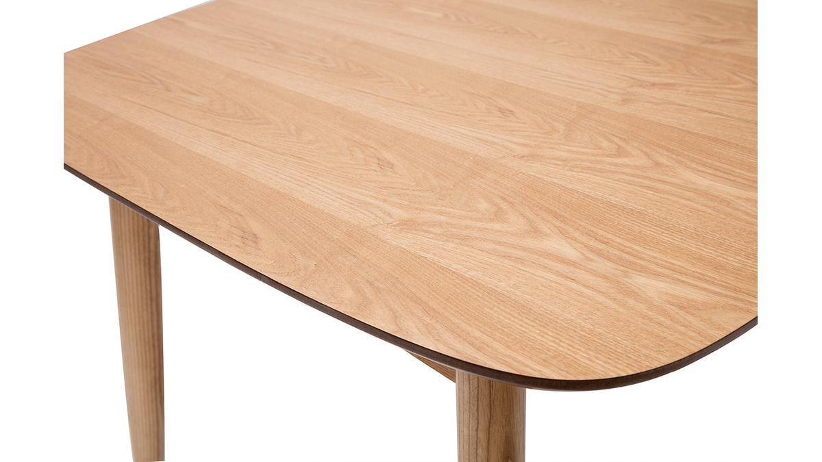 Mesa de comedor extensible fresno natural L90-130 cm NORDECO