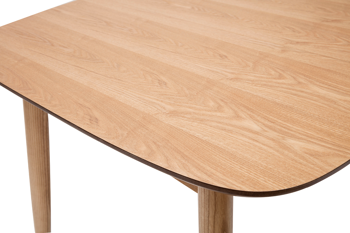 Mesa de comedor extensible fresno natural L90-130 cm NORDECO