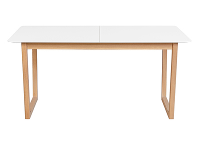 Mesa de comedor extensible madera clara y blanco L160-240 cm LAHO