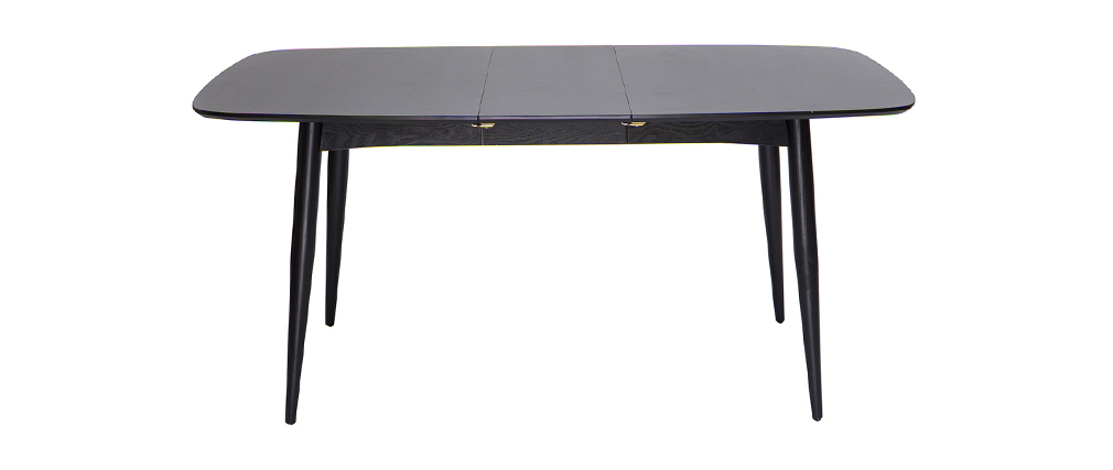 Mesa de comedor extensible madera negra L130-160 cm NORDECO