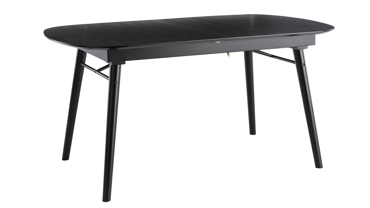 Mesa de comedor extensible madera negra L150-180 cm SHELDON