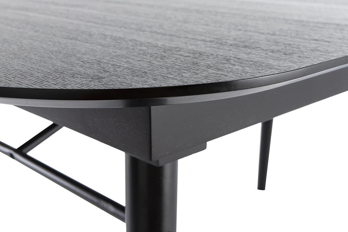 Mesa de comedor extensible madera negra L150-180 cm SHELDON