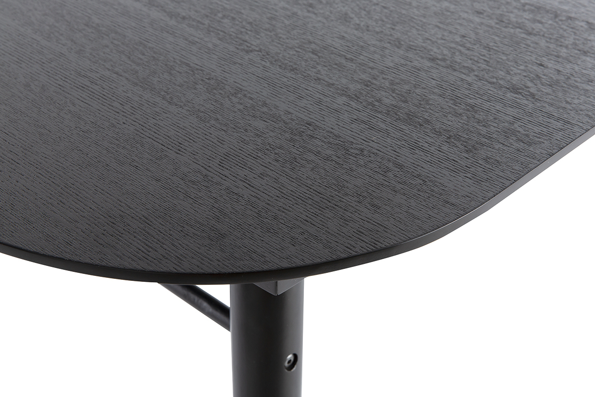 Mesa de comedor extensible madera negra L150-180 cm SHELDON