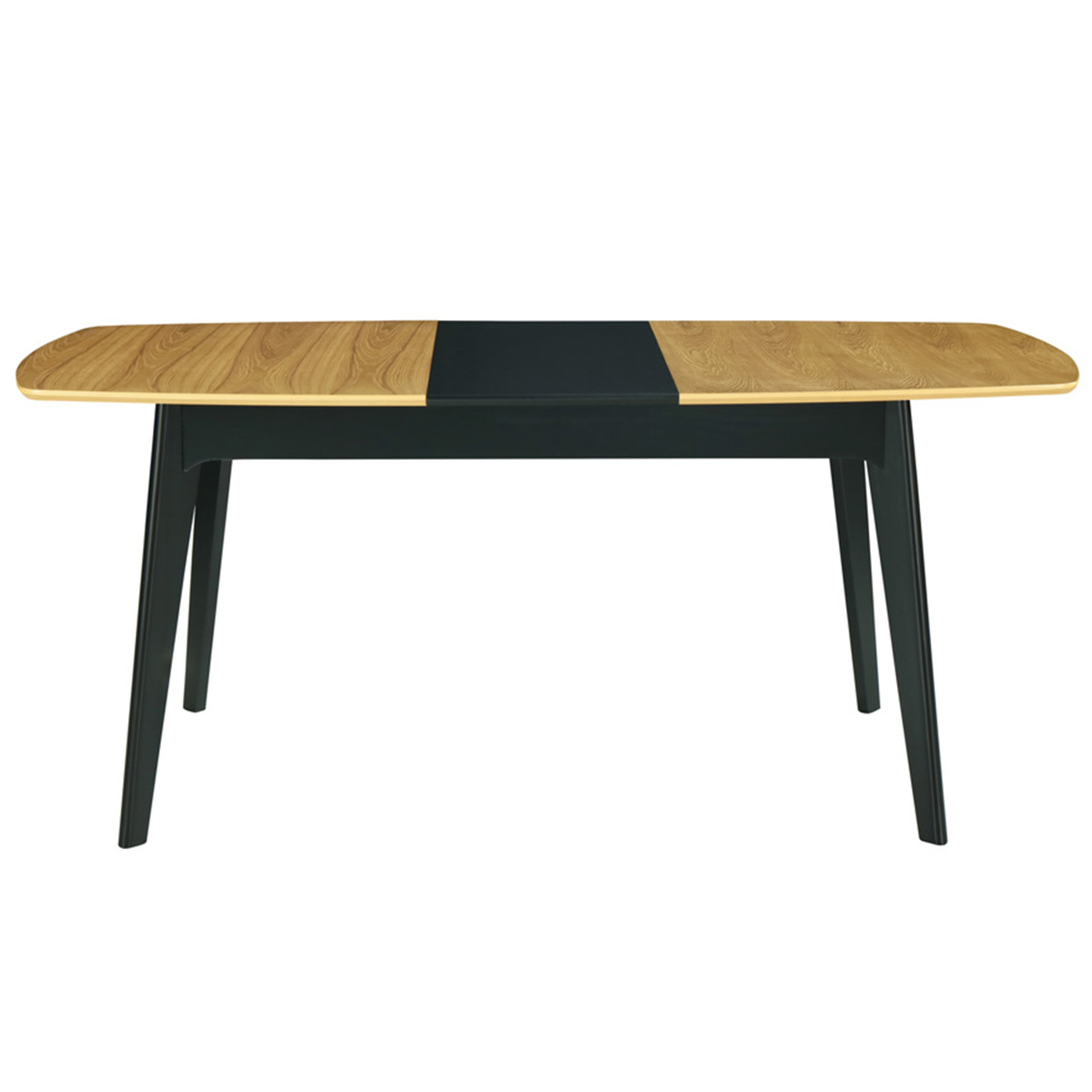 Mesa de comedor extensible madera y negro L140-180 cm MEENA