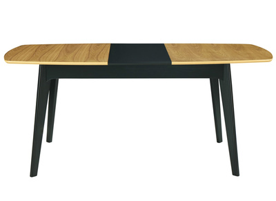 Mesa de comedor extensible madera y negro L140-180 cm MEENA
