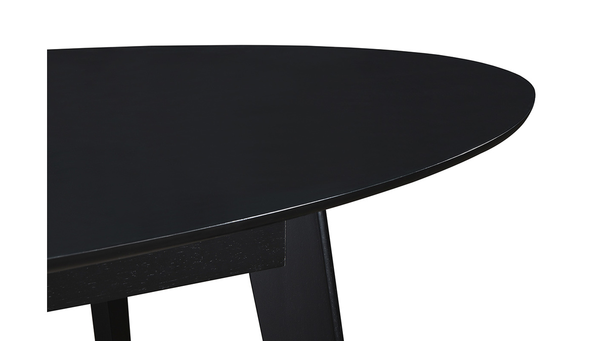 Mesa de comedor extensible negra L160-200 cm MARIK