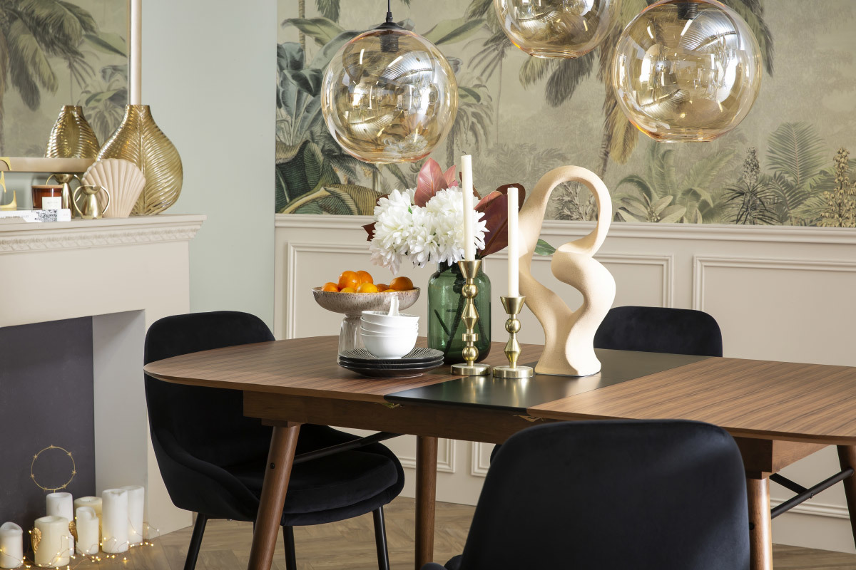 Mesa de comedor extensible nogal L150-180 cm SHELDON