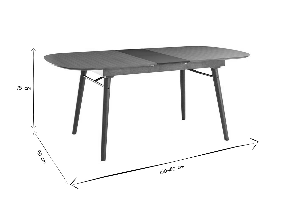 Mesa de comedor extensible nogal L150-180 cm SHELDON