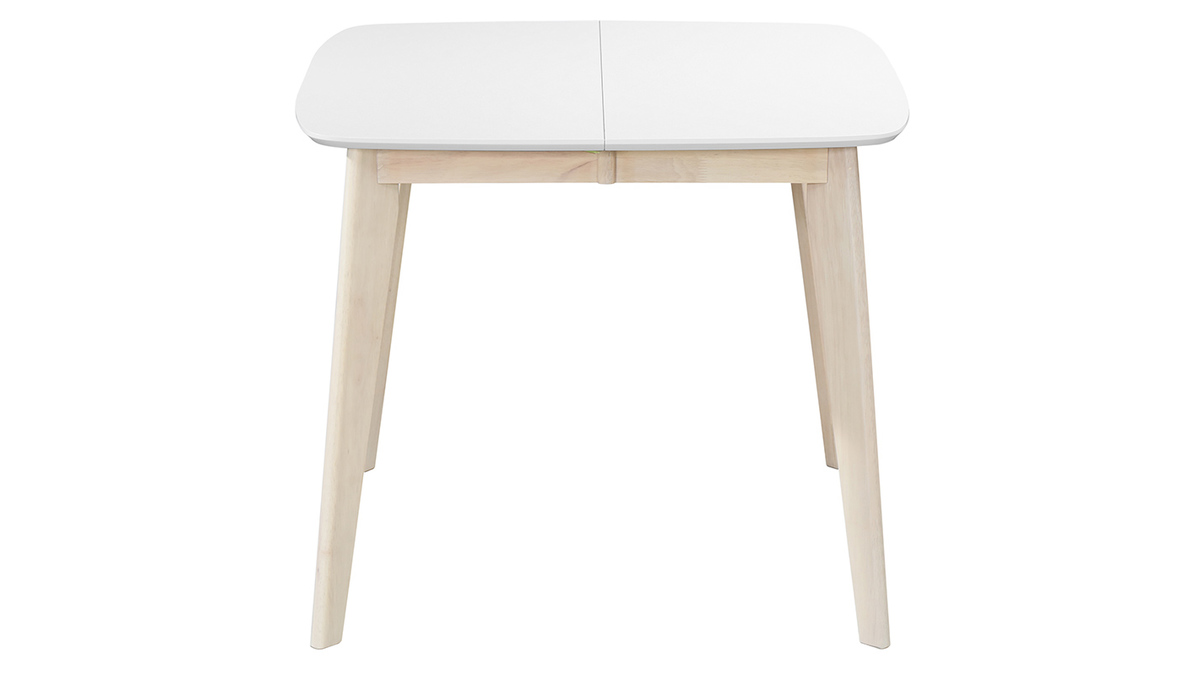 Mesa de comedor extensible nrdica blanca y madera L90-130 LEENA