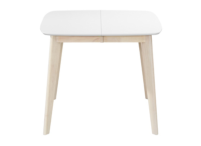 Mesa de comedor extensible n&oacute;rdica blanca y madera LEENA