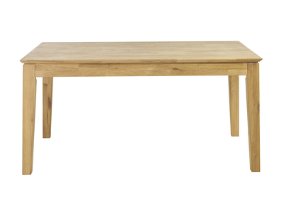 Mesa de comedor extensible rectangular de madera clara de roble macizo L160-220 cm YULIA