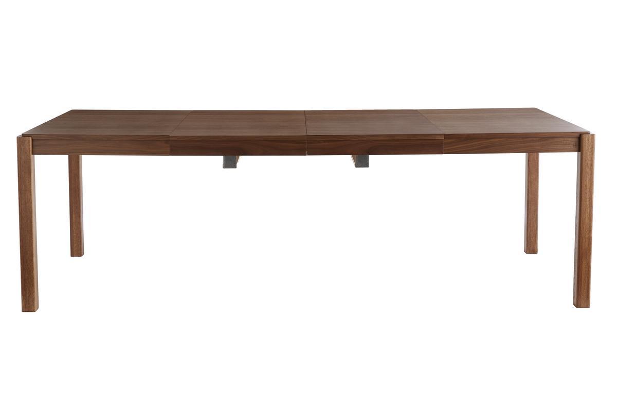 Mesa de comedor extensible rectangular nrdica con acabado en nogal 125-238cm AGALI