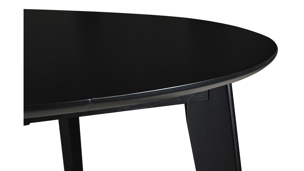 Mesa de comedor extensible redonda negra L120-150 cm LEENA