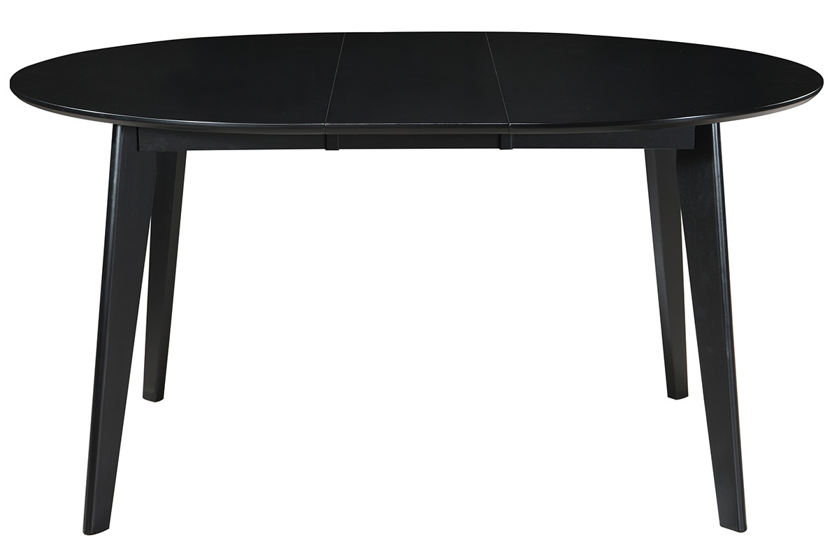 Mesa de comedor extensible redonda negra L120-150 cm LEENA