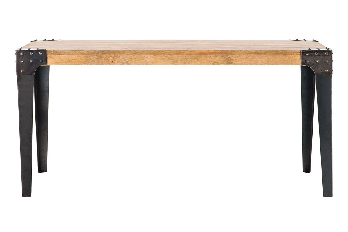 Mesa de comedor industrial acero y madera L160 MADISON