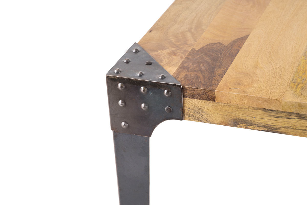 Mesa de comedor industrial acero y madera L160 MADISON