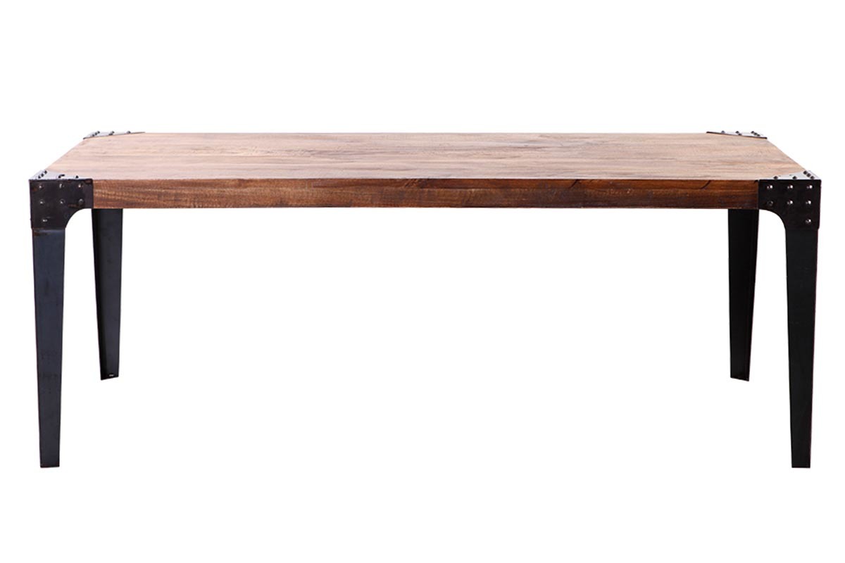 Mesa de comedor industrial acero y madera L200 MADISON