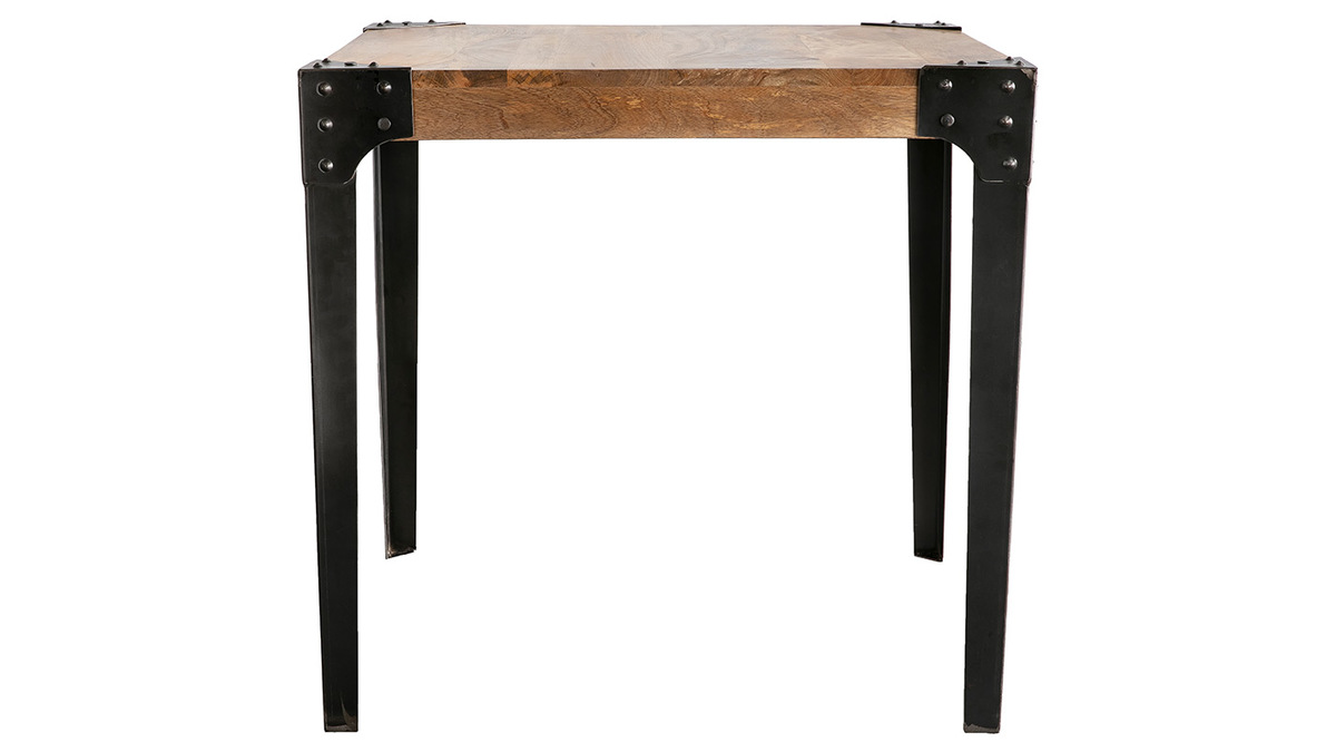 Mesa de comedor industrial acero y madera L80 MADISON