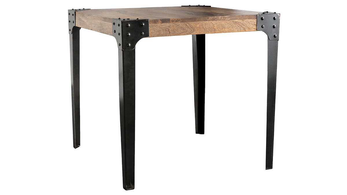 Mesa de comedor industrial acero y madera L80 MADISON