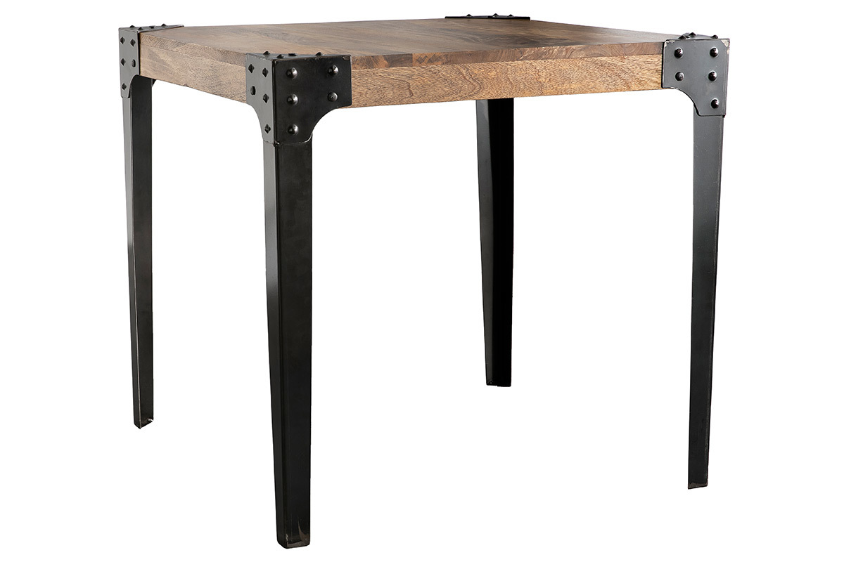 Mesa de comedor industrial acero y madera L80 MADISON