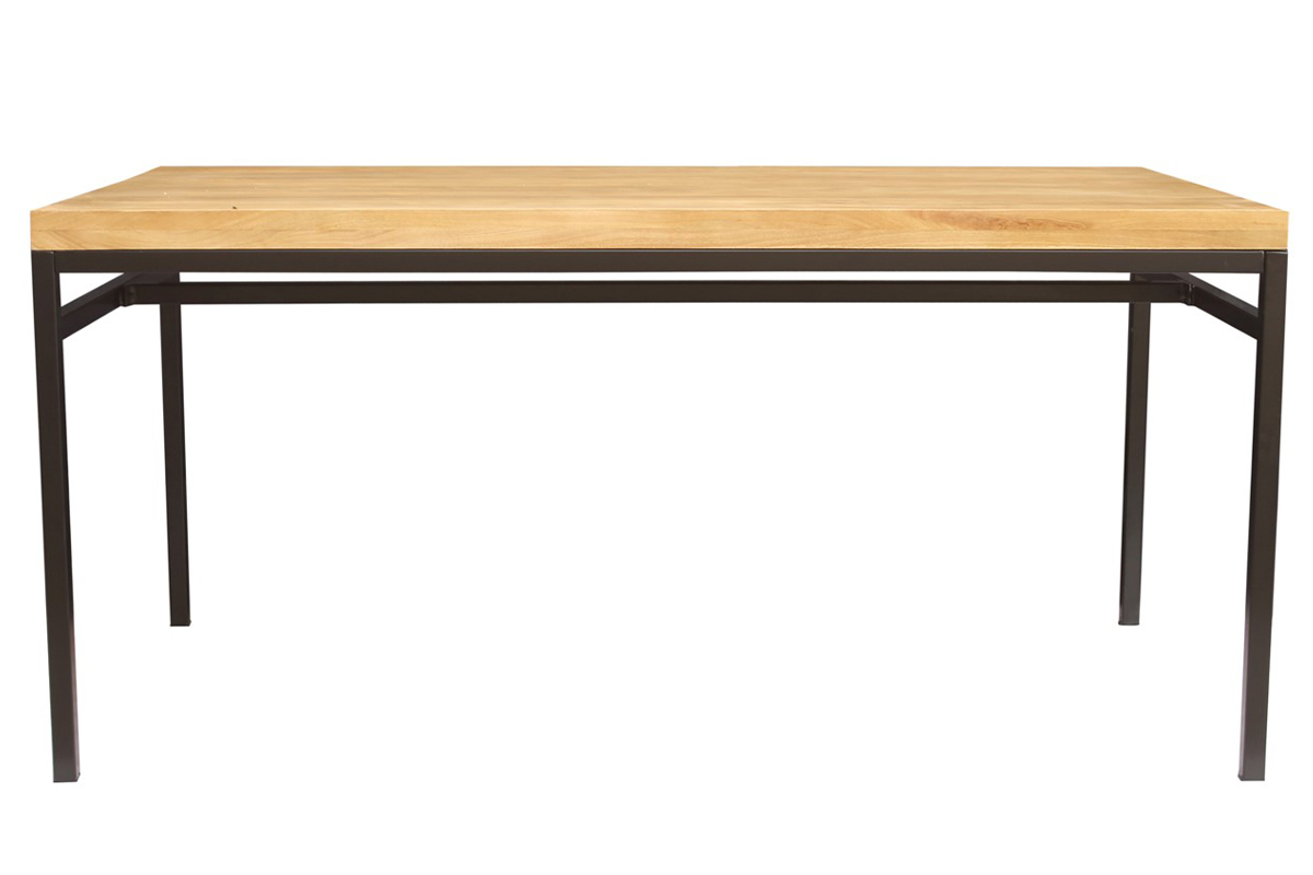 Mesa de comedor industrial mango bruto y metal L160 YPSTER