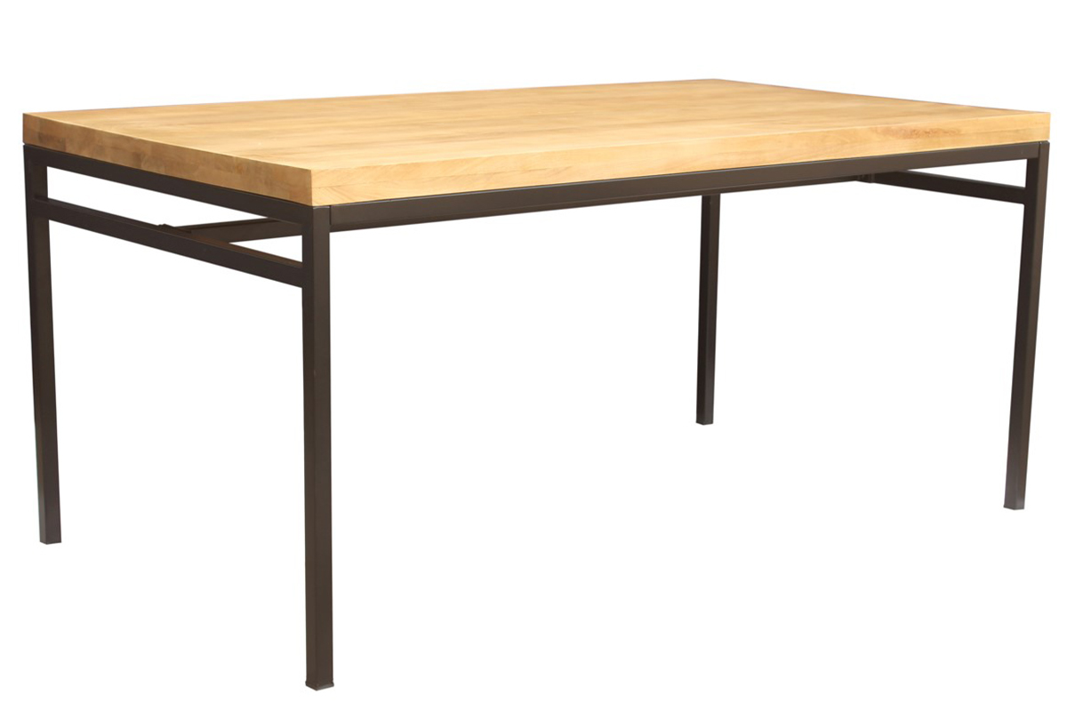 Mesa de comedor industrial mango bruto y metal L160 YPSTER