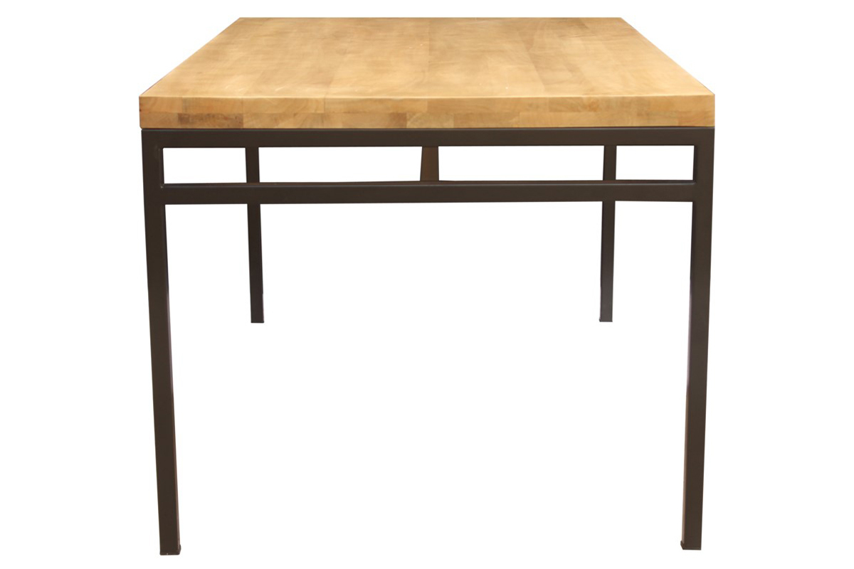 Mesa de comedor industrial mango bruto y metal L160 YPSTER