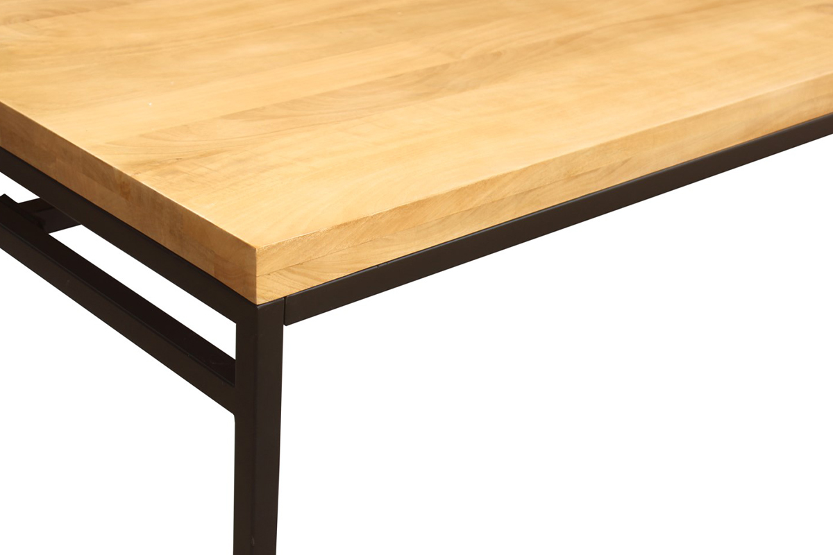 Mesa de comedor industrial mango bruto y metal L160 YPSTER