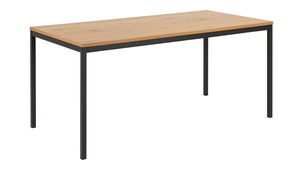 Mesa de comedor industrial metal y madera L160 cm TRESCA