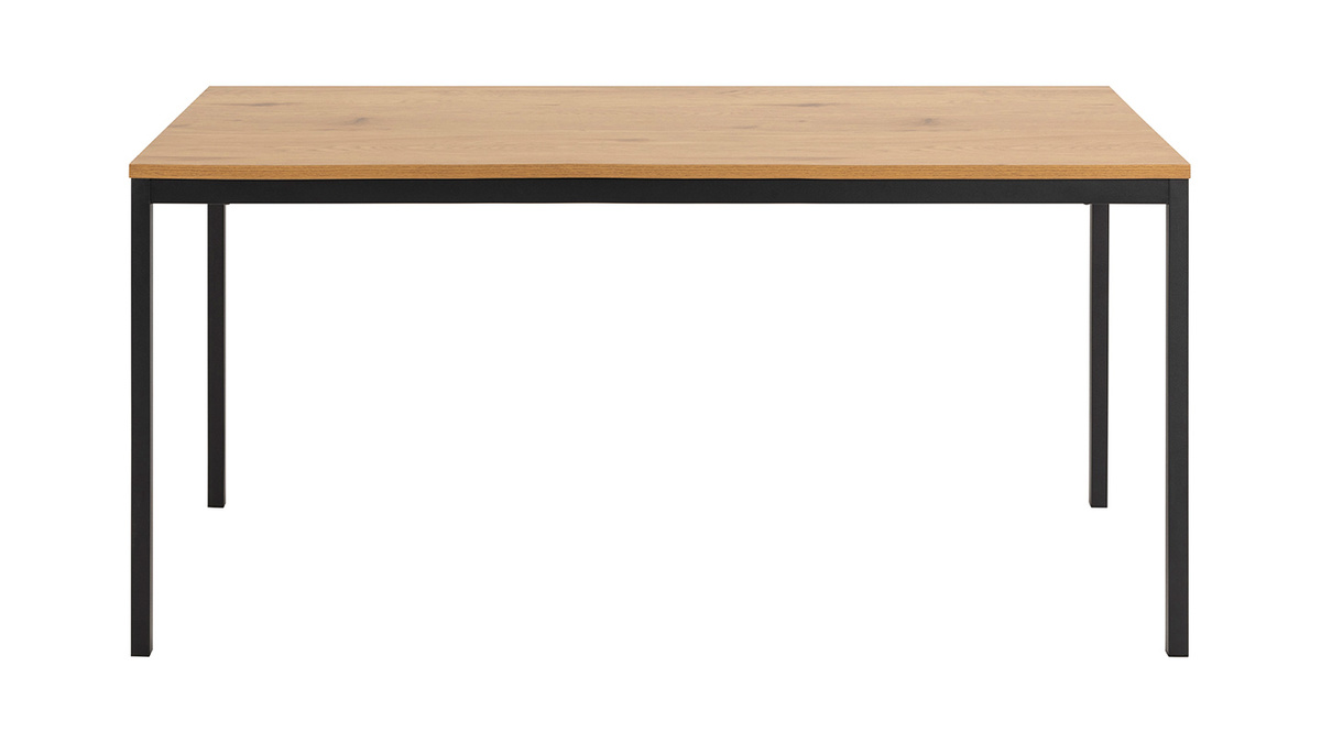 Mesa de comedor industrial metal y madera L160 cm TRESCA