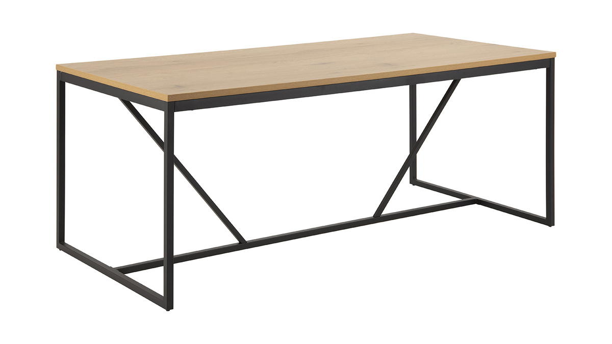 Mesa de comedor industrial metal y madera L180 cm TRESCA