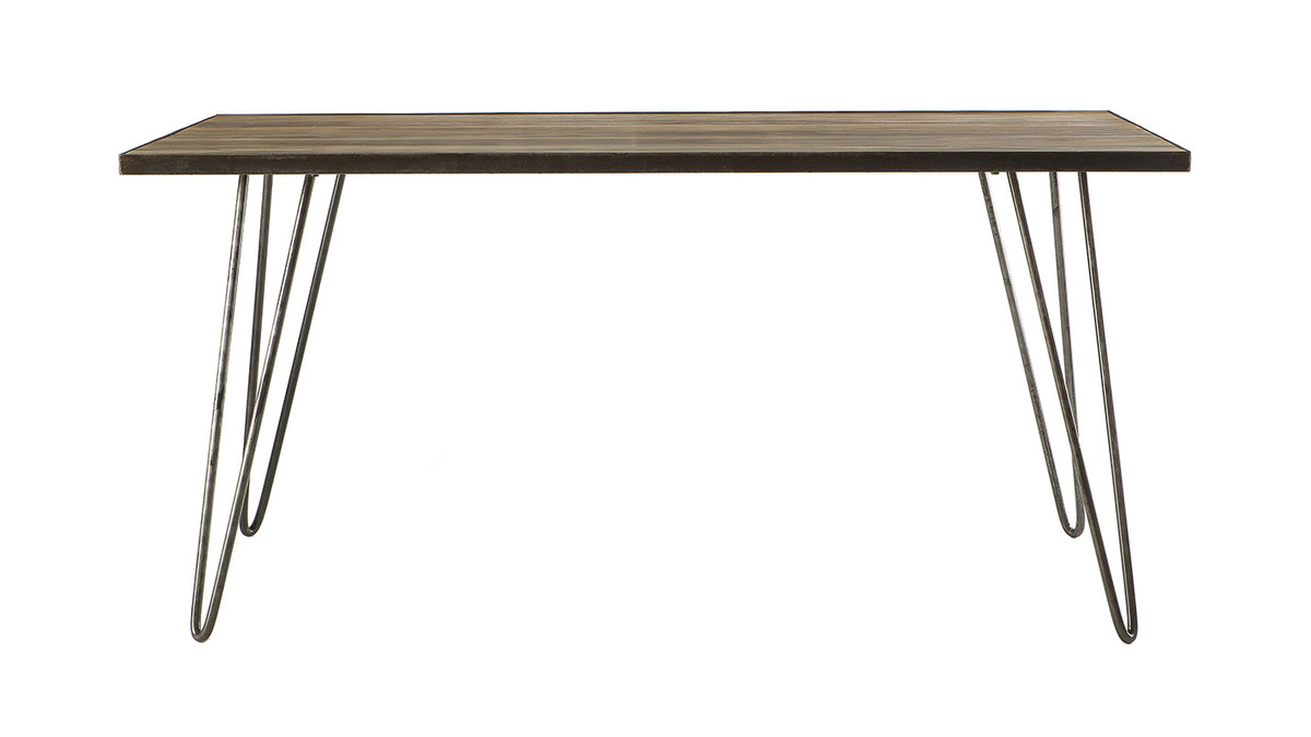 Mesa de comedor industrial rectangular madera metal L160 ATELIER