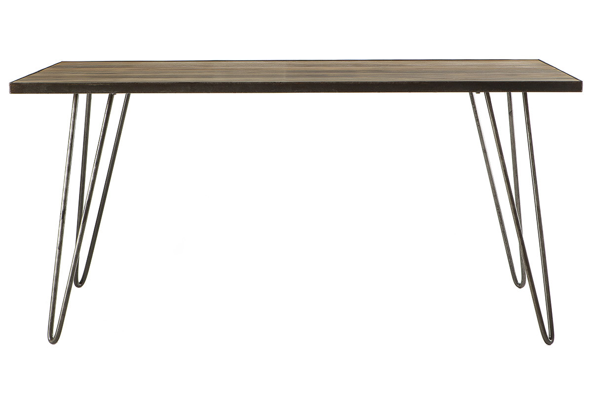 Mesa de comedor industrial rectangular madera metal L160 ATELIER
