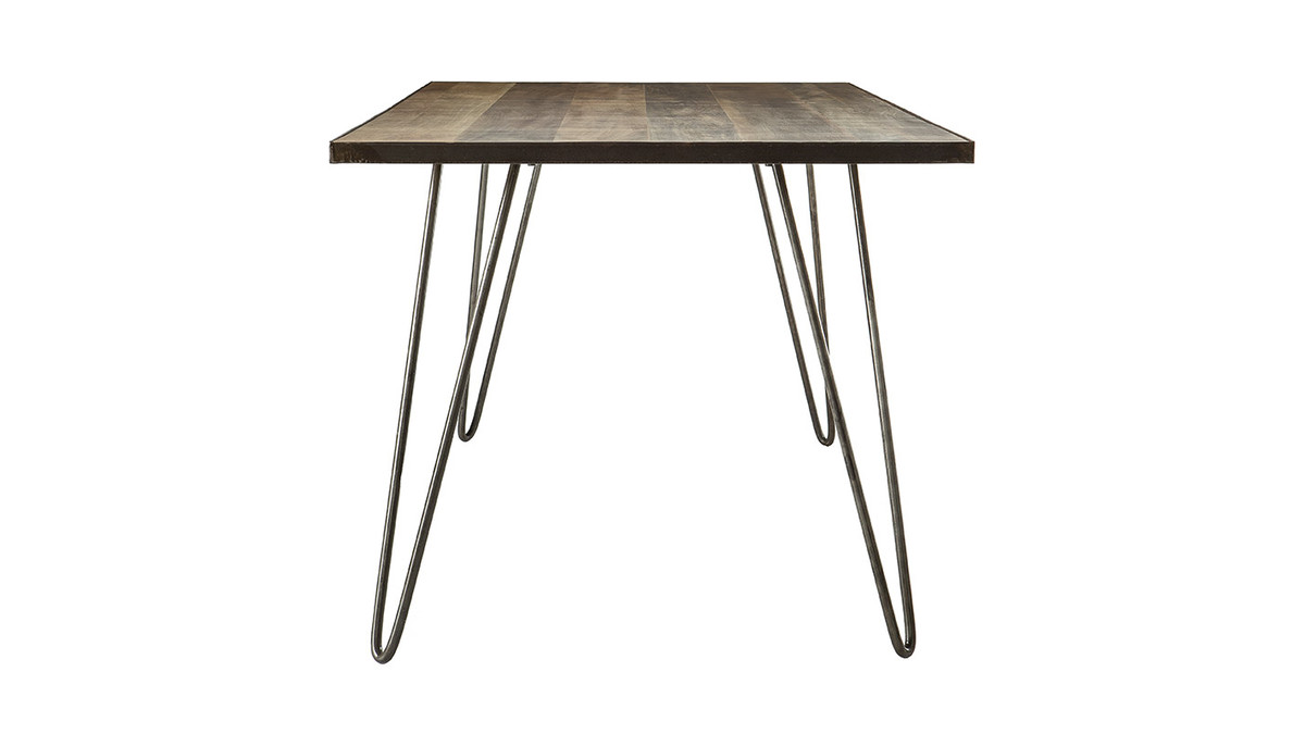 Mesa de comedor industrial rectangular madera metal L160 ATELIER