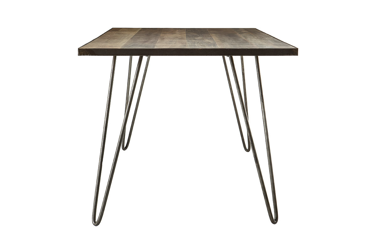 Mesa de comedor industrial rectangular madera metal L160 ATELIER