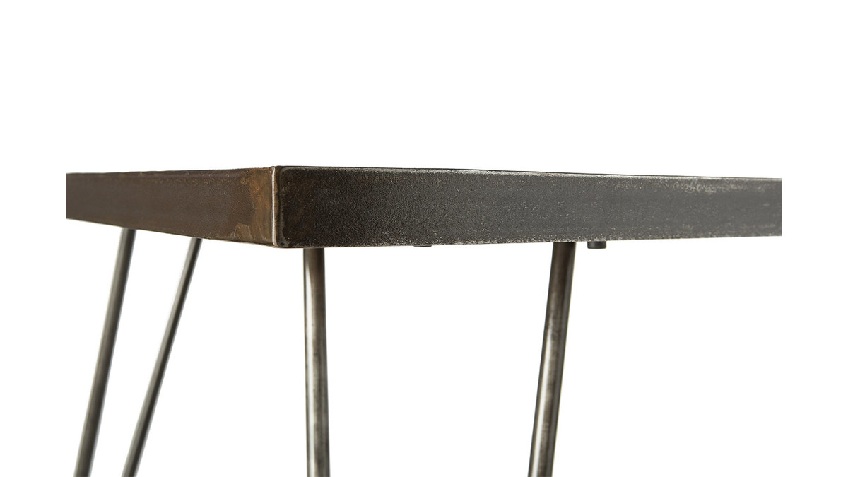 Mesa de comedor industrial rectangular madera metal L160 ATELIER