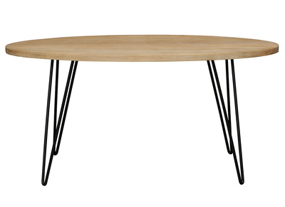 Mesa de comedor oval en mango macizo L160 x l90 cm VIBES