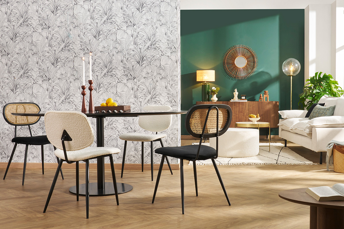 Mesa de comedor ovalada de diseo negra 170 cm HALIA