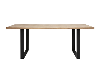 Mesa de comedor rectangular acabado roble y metal negro L200 cm MAGDA