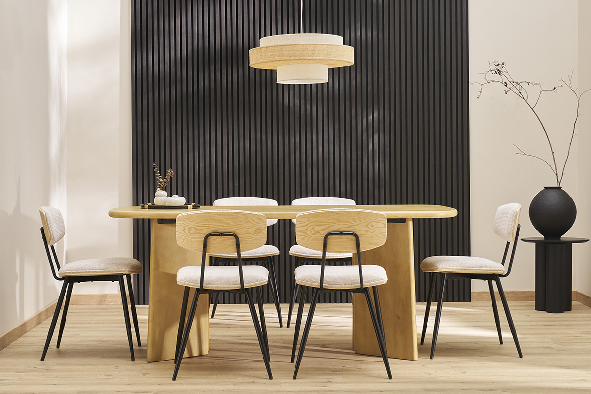 Mesa de comedor rectangular de madera de mango macizo L180 cm SOTA