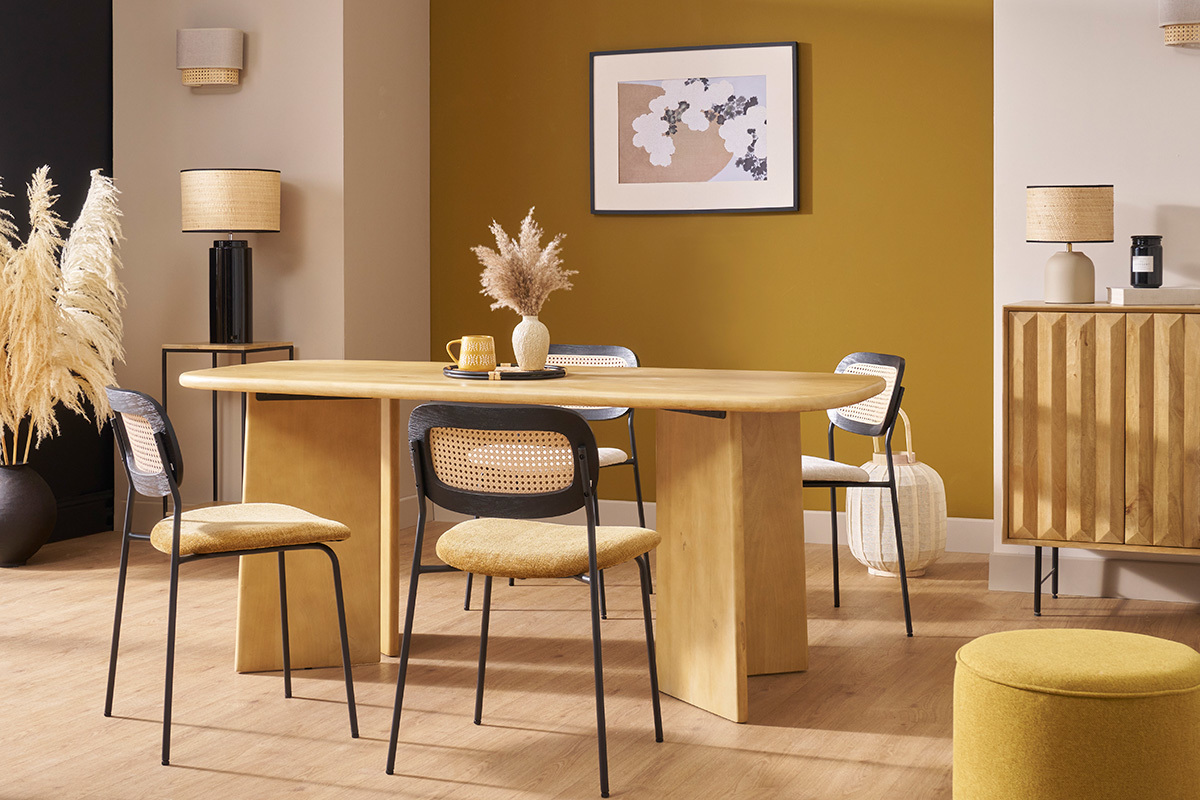 Mesa de comedor rectangular de madera de mango macizo L180 cm SOTA