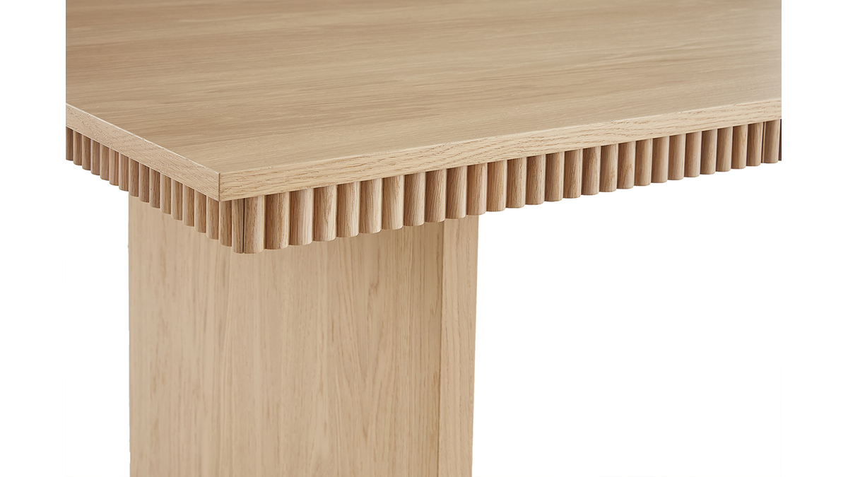 Mesa de comedor rectangular de madera de roble claro 200 cm EVASION
