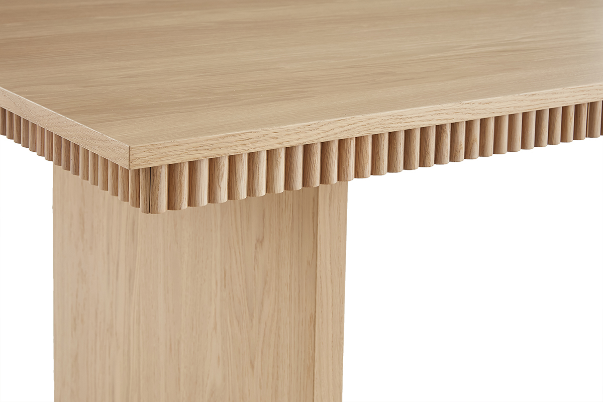 Mesa de comedor rectangular de madera de roble claro 200 cm EVASION