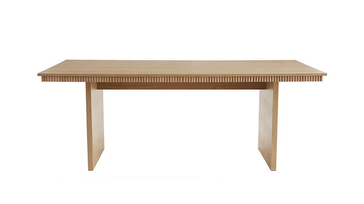 Mesa de comedor rectangular de madera de roble claro 200 cm EVASION