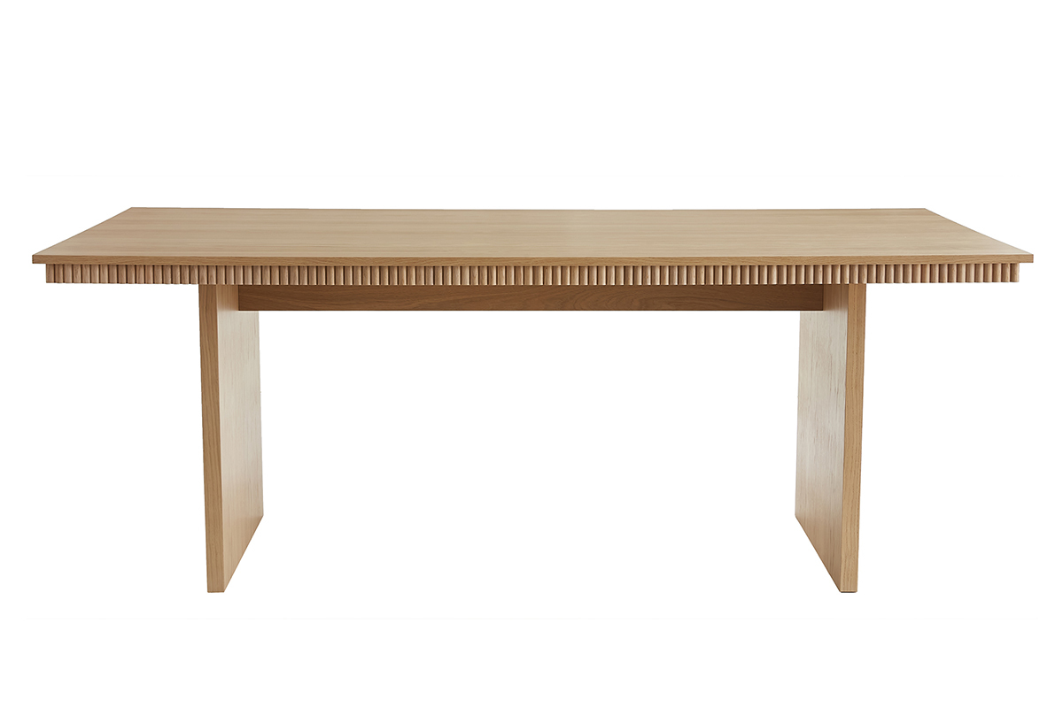 Mesa de comedor rectangular de madera de roble claro 200 cm EVASION